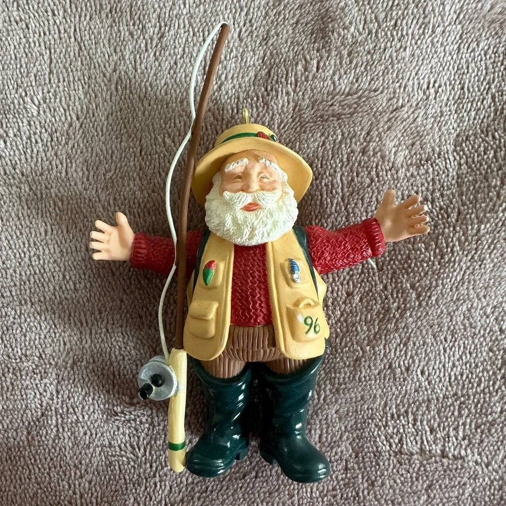 Hallmark Keepsake Ornament 1996 This Big Santa Fishing Fisherman‎